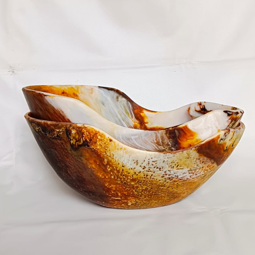 Premium Dual Tone Resin Serving Bowl Set
