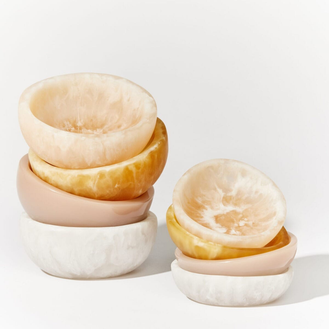 Marble Finish Resin Serving Bowls Set