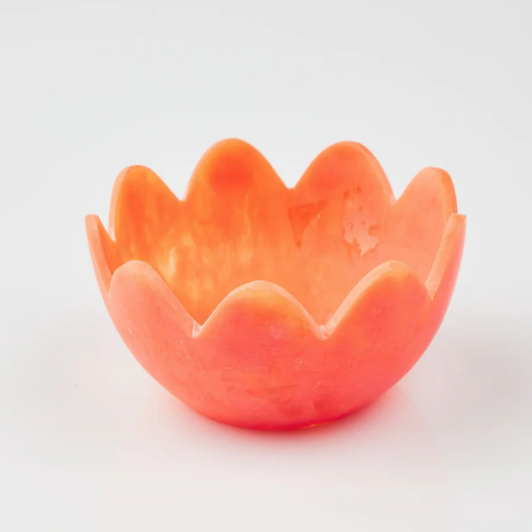 Orange Lotus Design Decorative Bowl