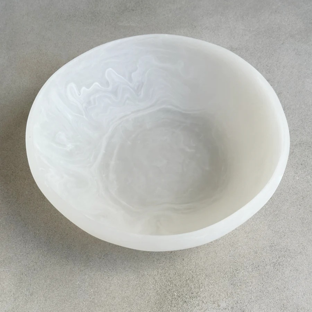 White Marble Texture Serving Bowl
